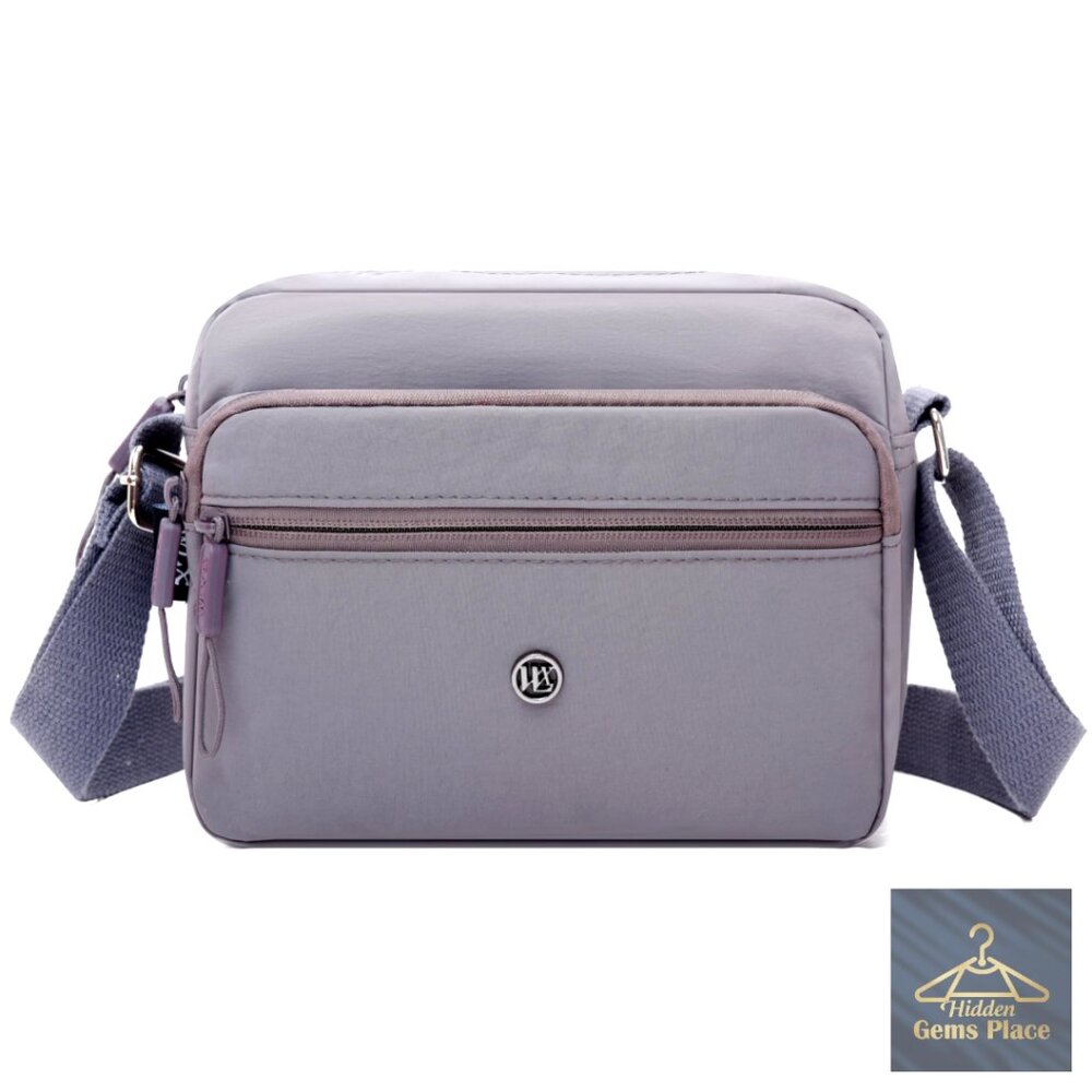 Nylon Crossbody Bag with Multiple Pockets Adjustable Strap Waterproof Tote